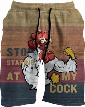 Mens Swim Trunks Stop Staring at My Cock Beach Shorts Quick Dry Swimwear for Men