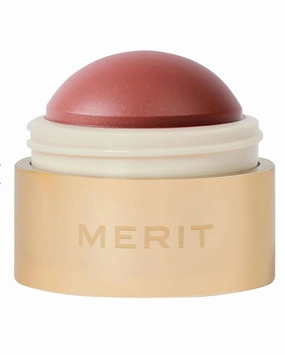 Merit Cheeky Cream Blush, Lightweight Buildable Color Balm with Vitamin E for Cheeks and Lips Flush Balm Cream Blush (0.31oz) (Cheeky - Cool Pink)