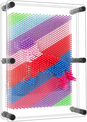 MICKYU Rainbow 3D Sensory Toys | Pin Art Board Games Autism Toys for Autistic Kids Girls 5-7