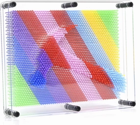 MICKYU Rainbow Sensory Fidget Toys | 3D Pin Art Board Games Kids Girls Autism Toys, 8x10 Inches