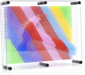 MICKYU Rainbow Sensory Fidget Toys | 3D Pin Art Board Games Kids Girls Autism Toys, 8x10 Inches