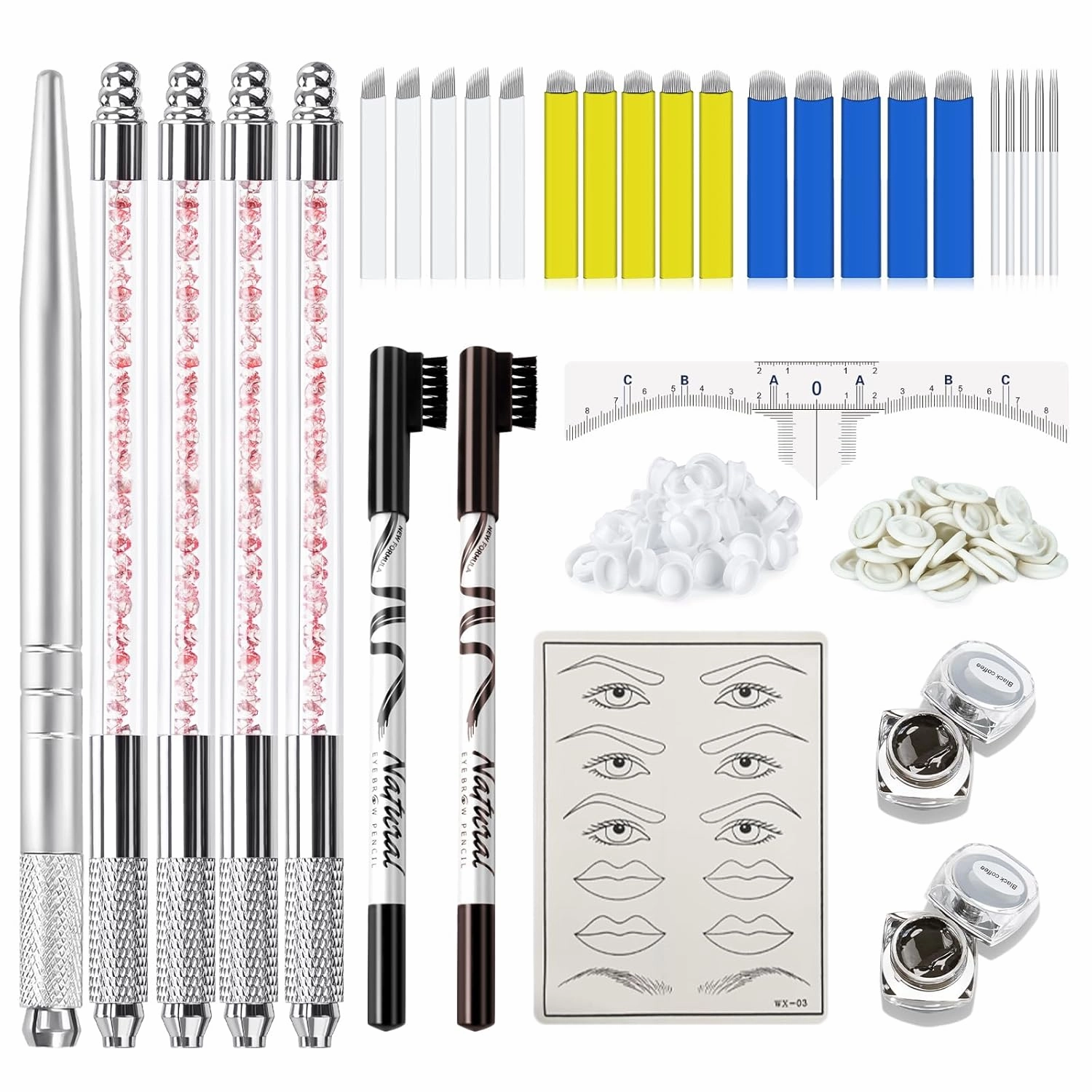 Microblading Kit, Eyebrow Microblading Pen Microblade Kit with microblading blades Microblading Supplies for Permanent Makeup Supplies