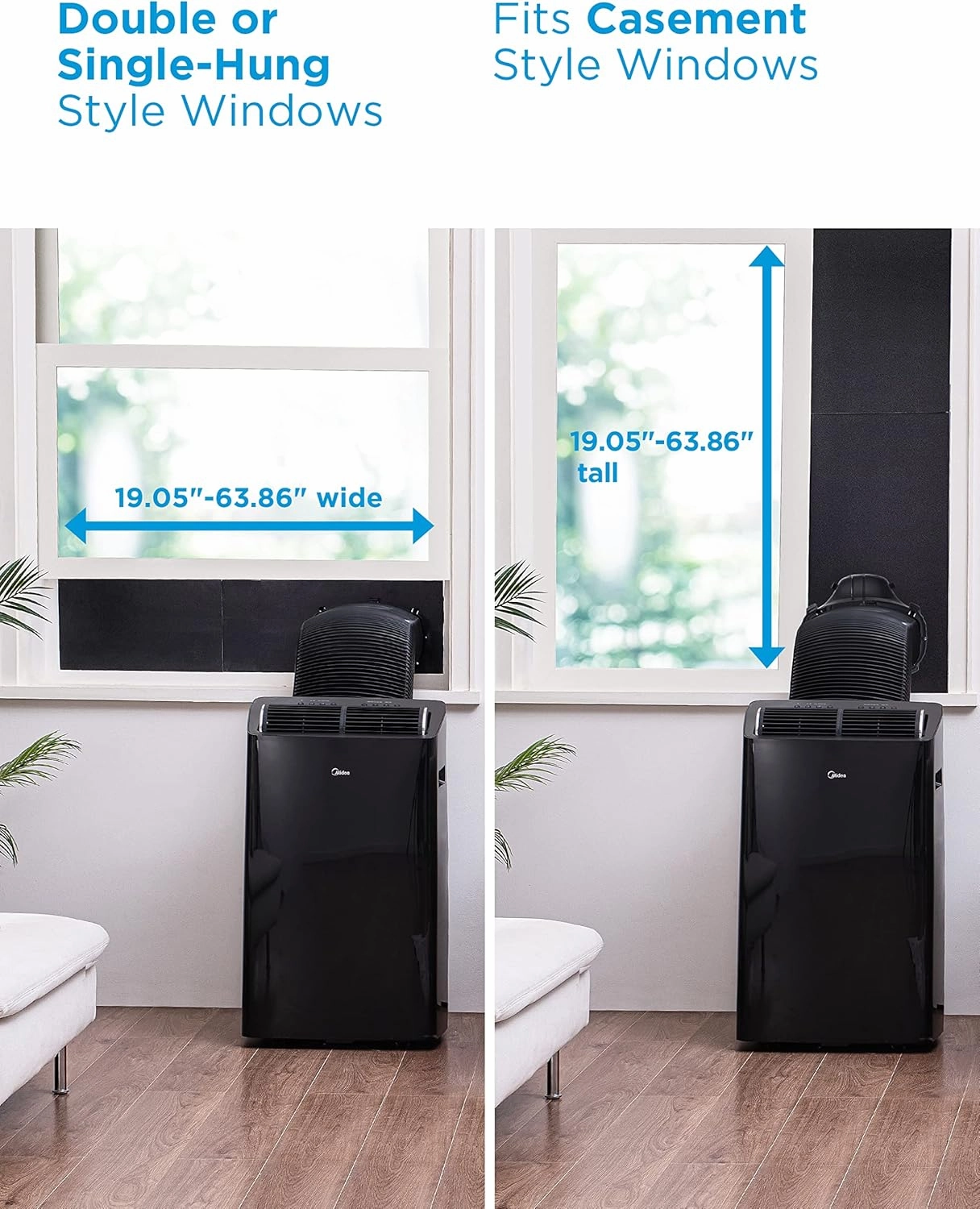 Midea Duo 14,000 BTU (12,000 BTU SACC) High Efficiency Inverter, Ultra Quiet Portable Air Conditioner, Cools up to 550 Sq. Ft., Works with Alexa/Google Assistant, Includes Remote Control & Window Kit
