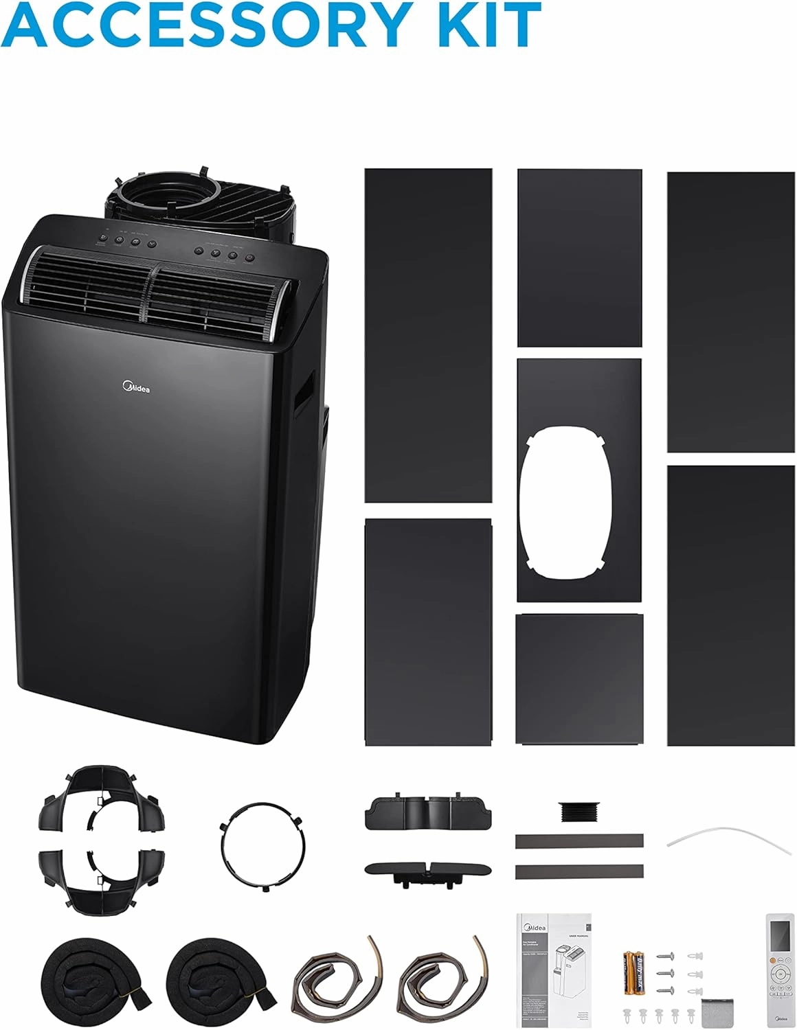 Midea Duo 14,000 BTU (12,000 BTU SACC) High Efficiency Inverter, Ultra Quiet Portable Air Conditioner, Cools up to 550 Sq. Ft., Works with Alexa/Google Assistant, Includes Remote Control & Window Kit