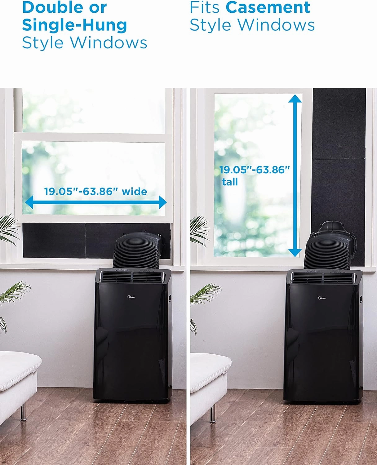 Midea Duo 14,000 BTU (12,000 BTU SACC) High Efficiency Inverter, Ultra Quiet Portable Air Conditioner, Cools up to 550 Sq. Ft., Works with Alexa/Google Assistant, Includes Remote Control & Window Kit