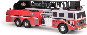 Mighty Fleet Titans 29" Jumbo Toy Fire Truck – Realistic Flashing Lights, Siren Sounds & Extendable Rotating Ladder – Durable, Interactive Vehicle Toy for Kids Ages 3 