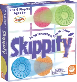 MindWare Skippity – Jump-and-Capture Board Game for 2 to 4 Players – Twist on Checkers – 100pc – Fun for Kids & Adults, Ages 5 