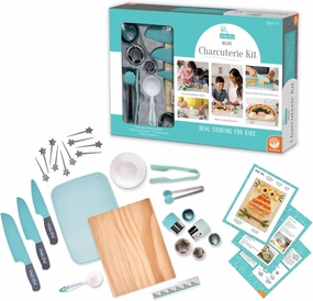 MindWare Playful Chef: Deluxe Charcuterie Kit Real Kids Cooking Set - 25 Kids Cooking Utensils Including Safe Knife Set, Charcuterie Board, Cutting Board - Ages 5 