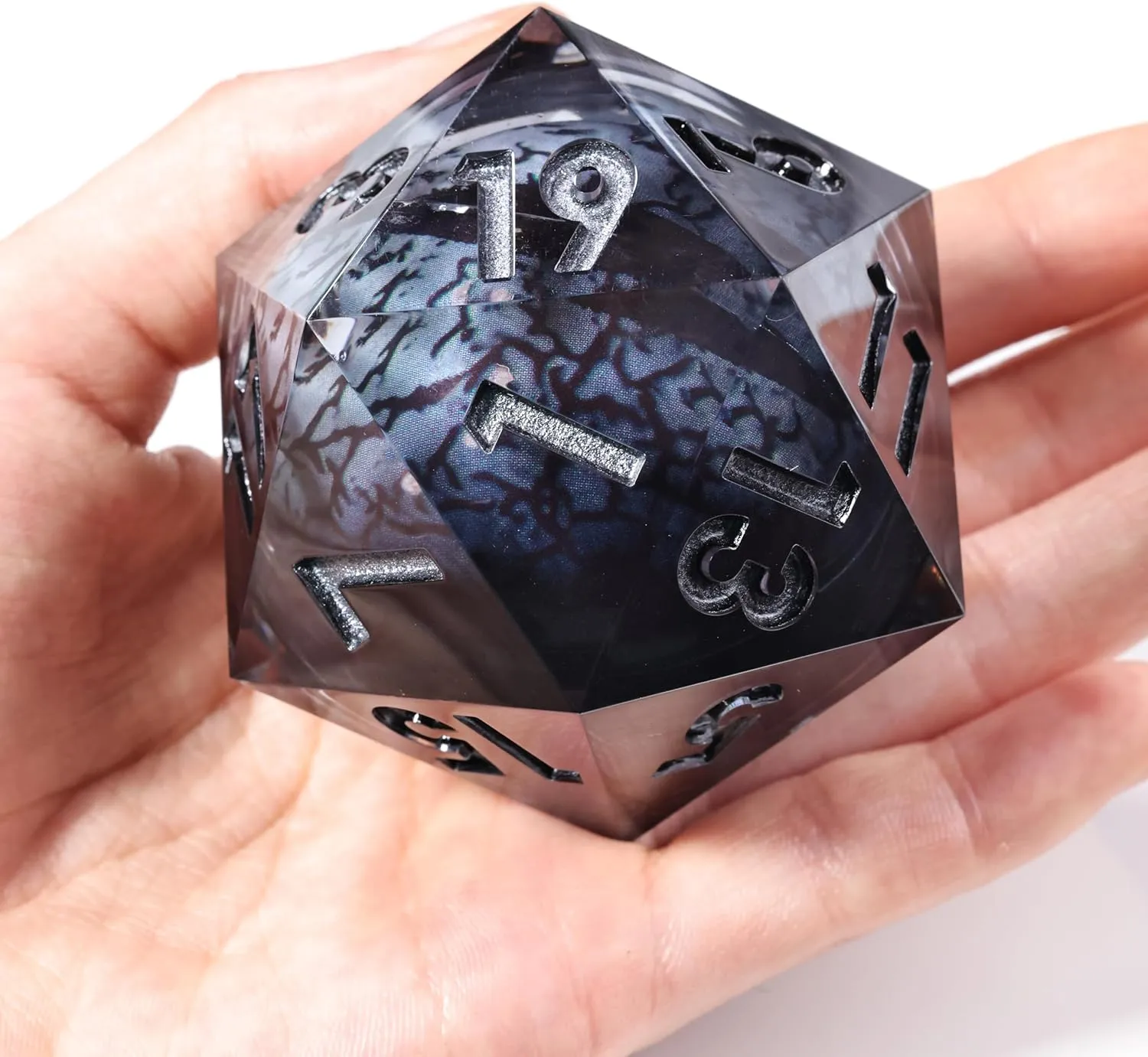 Mini Planet 50mm Chonk Sharp Edge Liquid Core Polyhedral Board Game RPG Resin D20 Dice