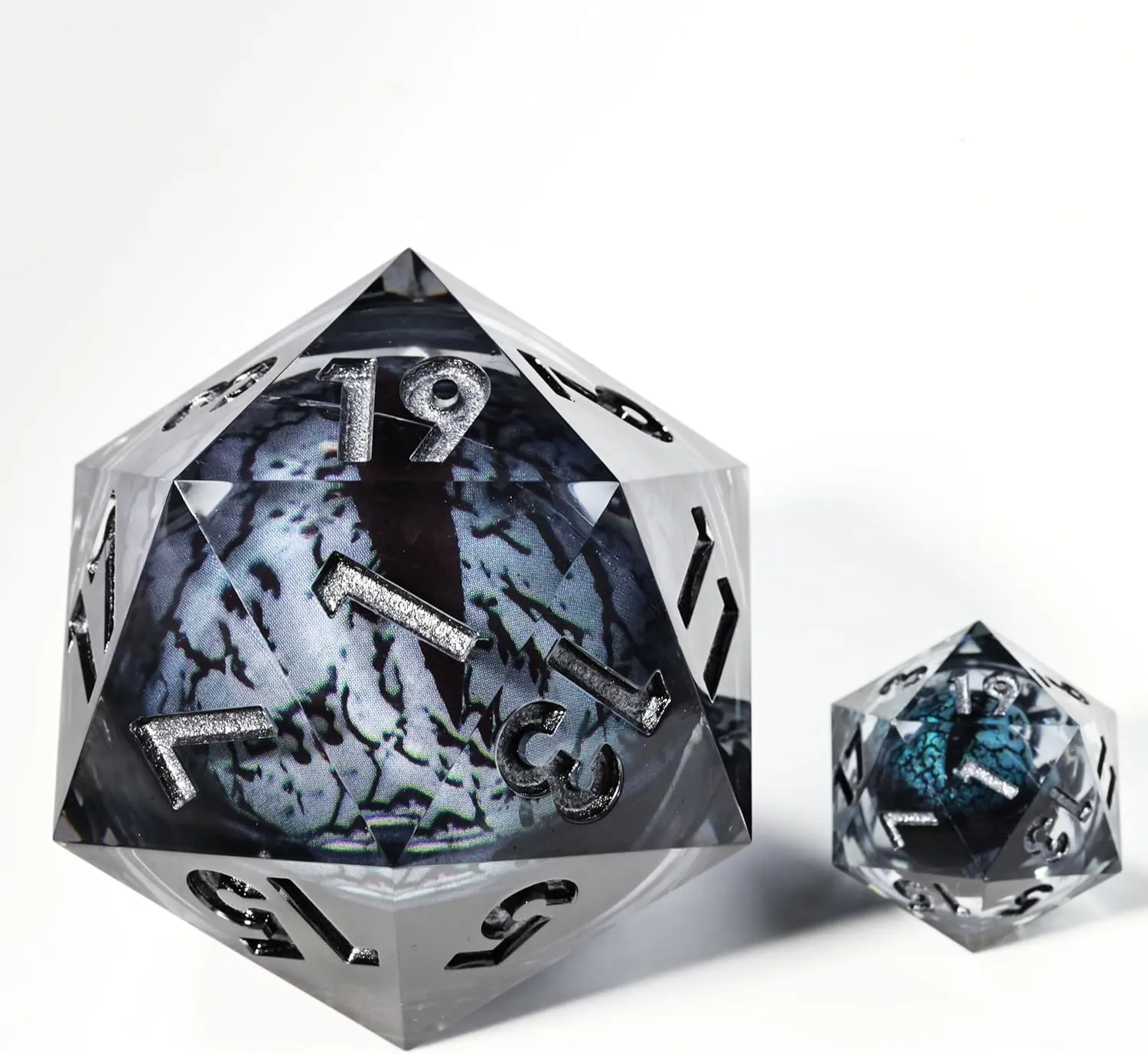 Mini Planet 50mm Chonk Sharp Edge Liquid Core Polyhedral Board Game RPG Resin D20 Dice