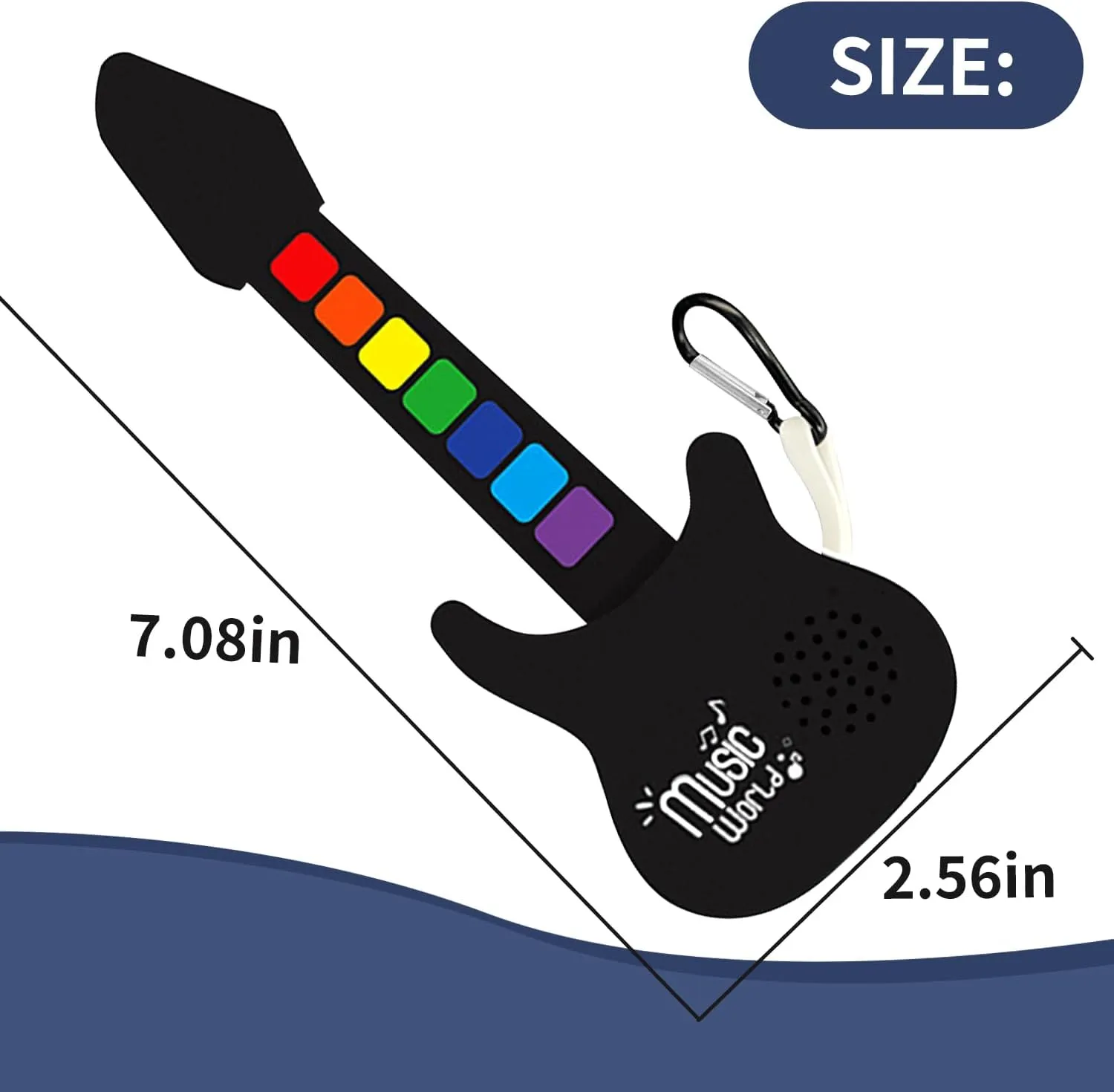 Mini Roll up Silicone Musical instuments Real Playable Keychain Toy Set Thumb On-Off Music Fidget Toy Guita Piano Jazz Drum Mini Stuff for Adults Kid Music Lover