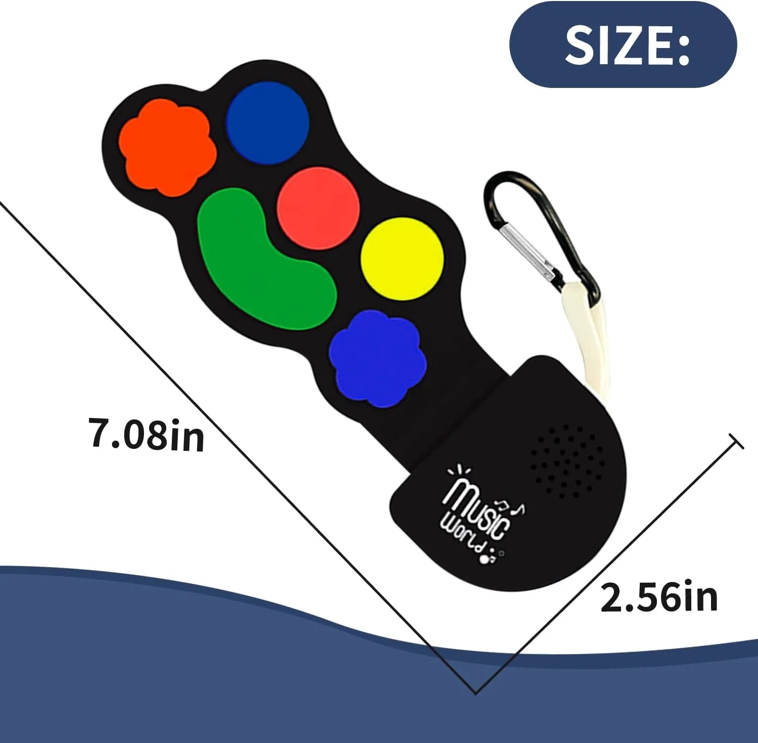 Mini Roll up Silicone Musical instuments Real Playable Keychain Toy Set Thumb On-Off Music Fidget Toy Guita Piano Jazz Drum Mini Stuff for Adults Kid Music Lover