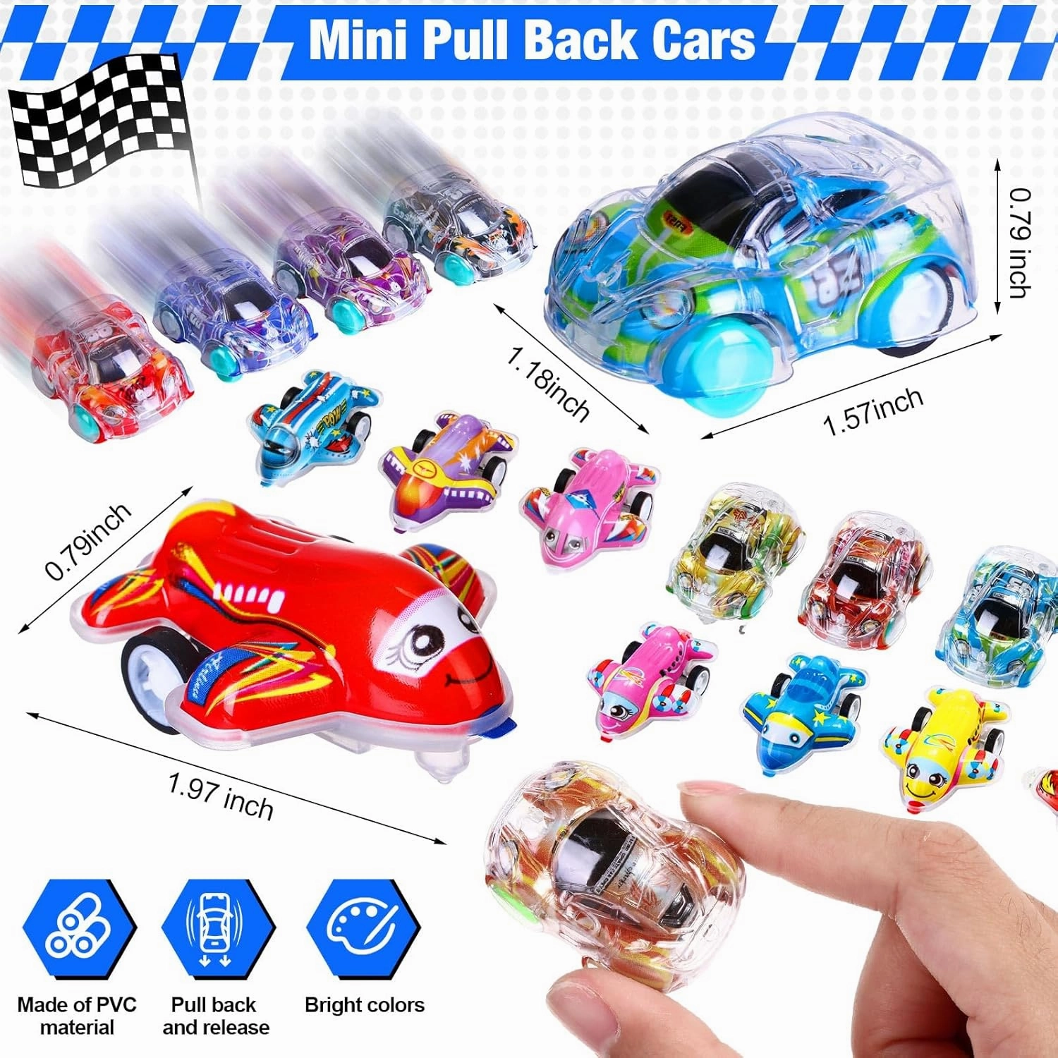Mini Pull Back Cars and Planes Bulk Pull Back Toy Race Cars Small Toy for Birthday Party Favors Goodie Bag Stocking Stuffers Classroom Gifts Carnival Prizes Gifts(300 Pcs)