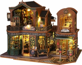 Miniature House Kit, Dollhouse Kit, Miniature Kit, DIY Mini House Building Kit for Adult Teen, Book Shop