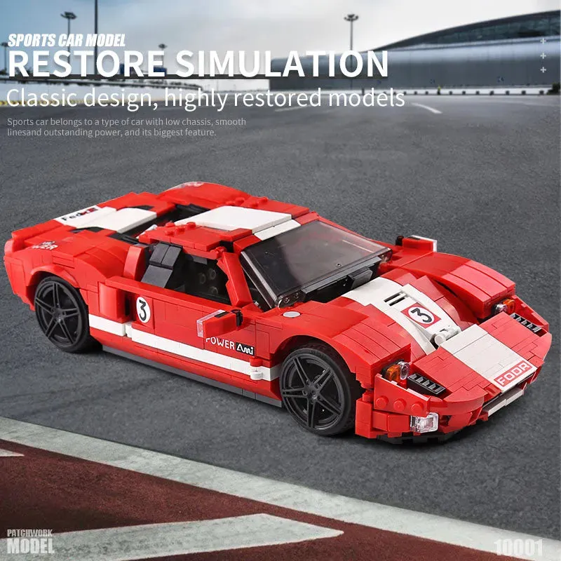 MOC 2005 Ford GT Racing Sports Car Bricks Toys 10001