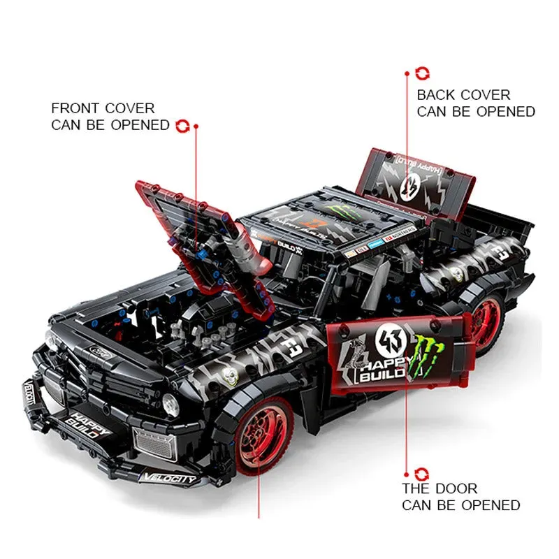 MOC Mustang Hoonicorn V2 Classic Racing Car Bricks Toy QC005