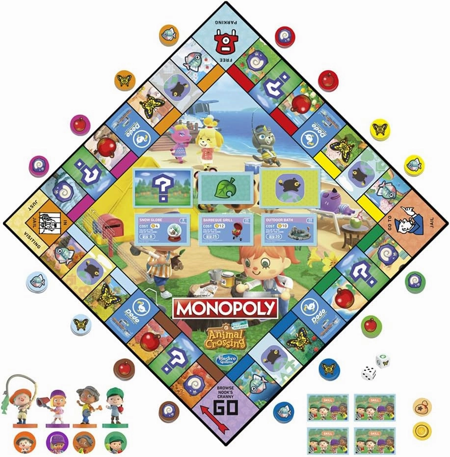 Monopoly Animal Crossing New Horizons Edition Board Game for Kids Ages 8 and Up, Fun Game to Play for 2-4 Players, Multicolor