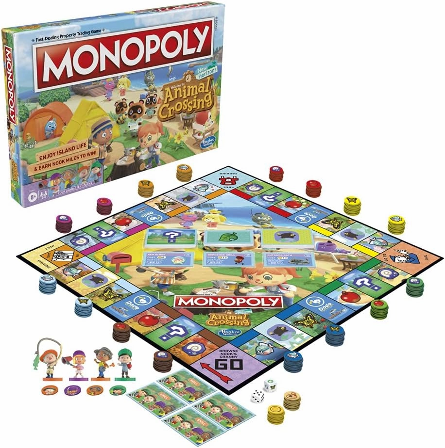 Monopoly Animal Crossing New Horizons Edition Board Game for Kids Ages 8 and Up, Fun Game to Play for 2-4 Players, Multicolor