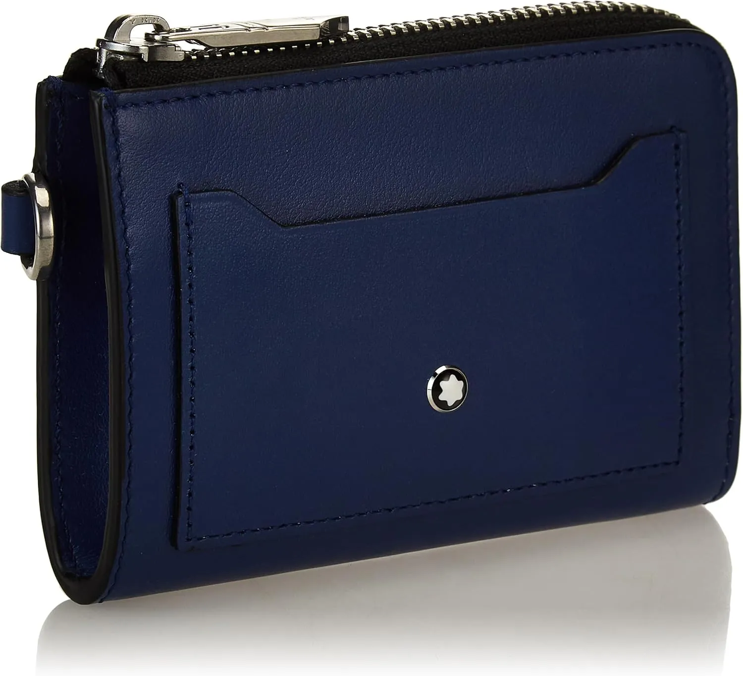 Montblanc Meisterstück 129690 Key Case 4 cc with Leather Zip Compartment 12 cm x 8 cm x 1.5 cm Blue, blue, Classic