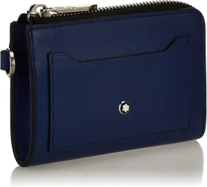 Montblanc Meisterstück 129690 Key Case 4 cc with Leather Zip Compartment 12 cm x 8 cm x 1.5 cm Blue, blue, Classic