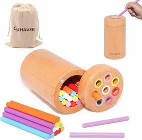 Montessori Toys are for Children Over 18 Months Old, Sensory Toys for Toddlers, Wooden Learning Color Sorting Toys, Sensory Training with Color Sorting Sticks, Birthday for Boys Girls