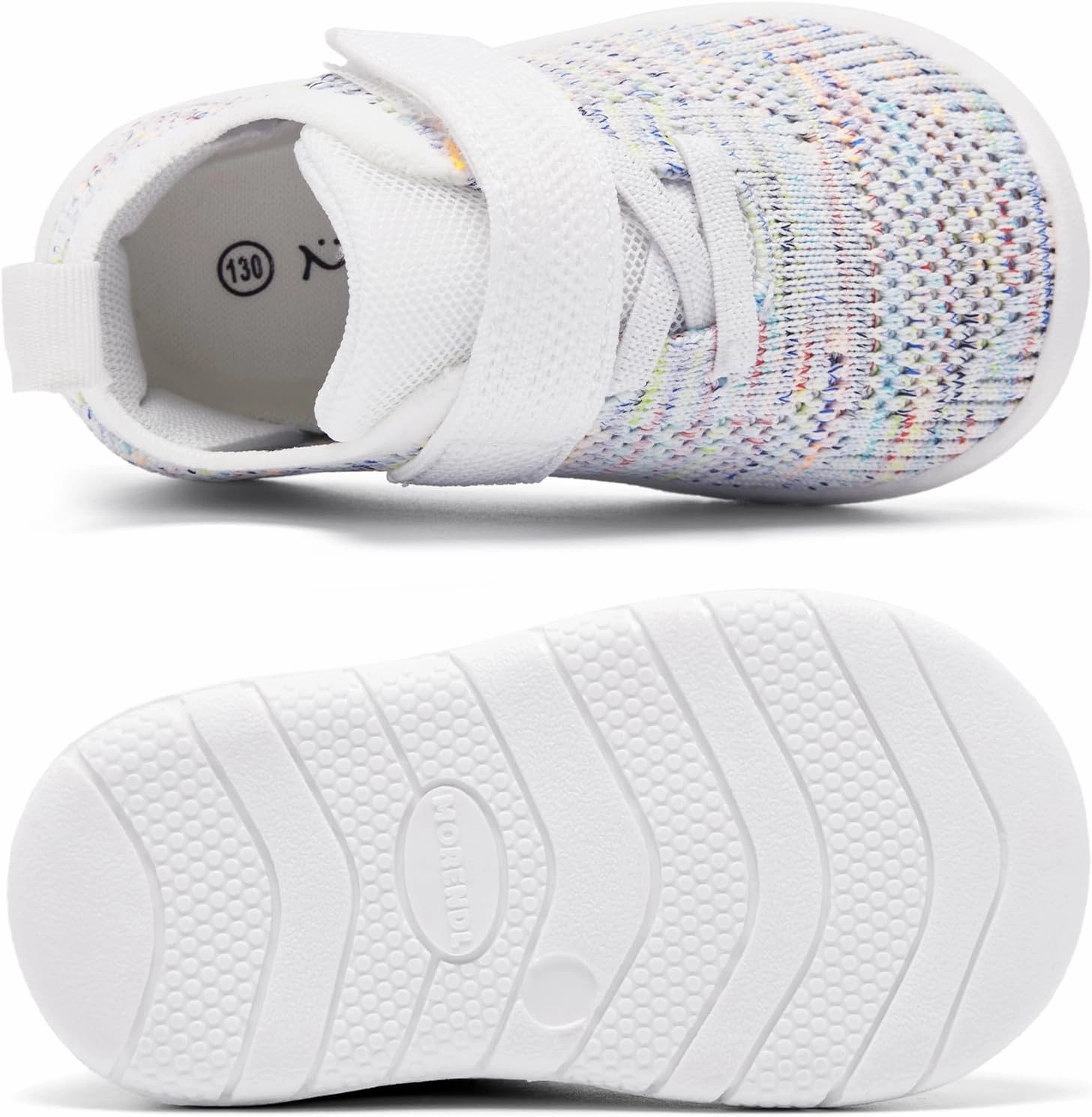 MORENDL Toddler Sneakers Baby Non-Slip Lightweight Breathable Barefoot Shoes Infant Tennis Walking Shoes