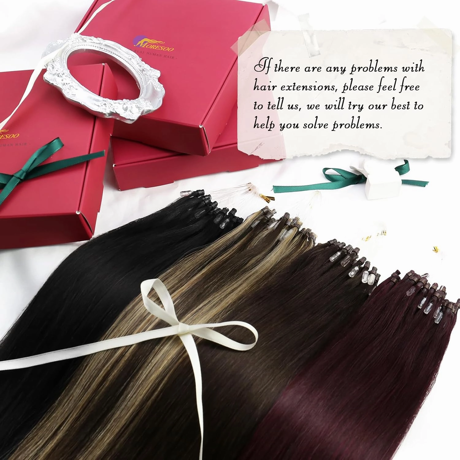 Moresoo Micro Link Hair Extensions Human Hair Jet Black Micro Loop Hair Extensions Human Hair Black Hair Extensions Microlink Hair Extensions Micro Beads For Extensions Jet Black 50G/50S #1 22In
