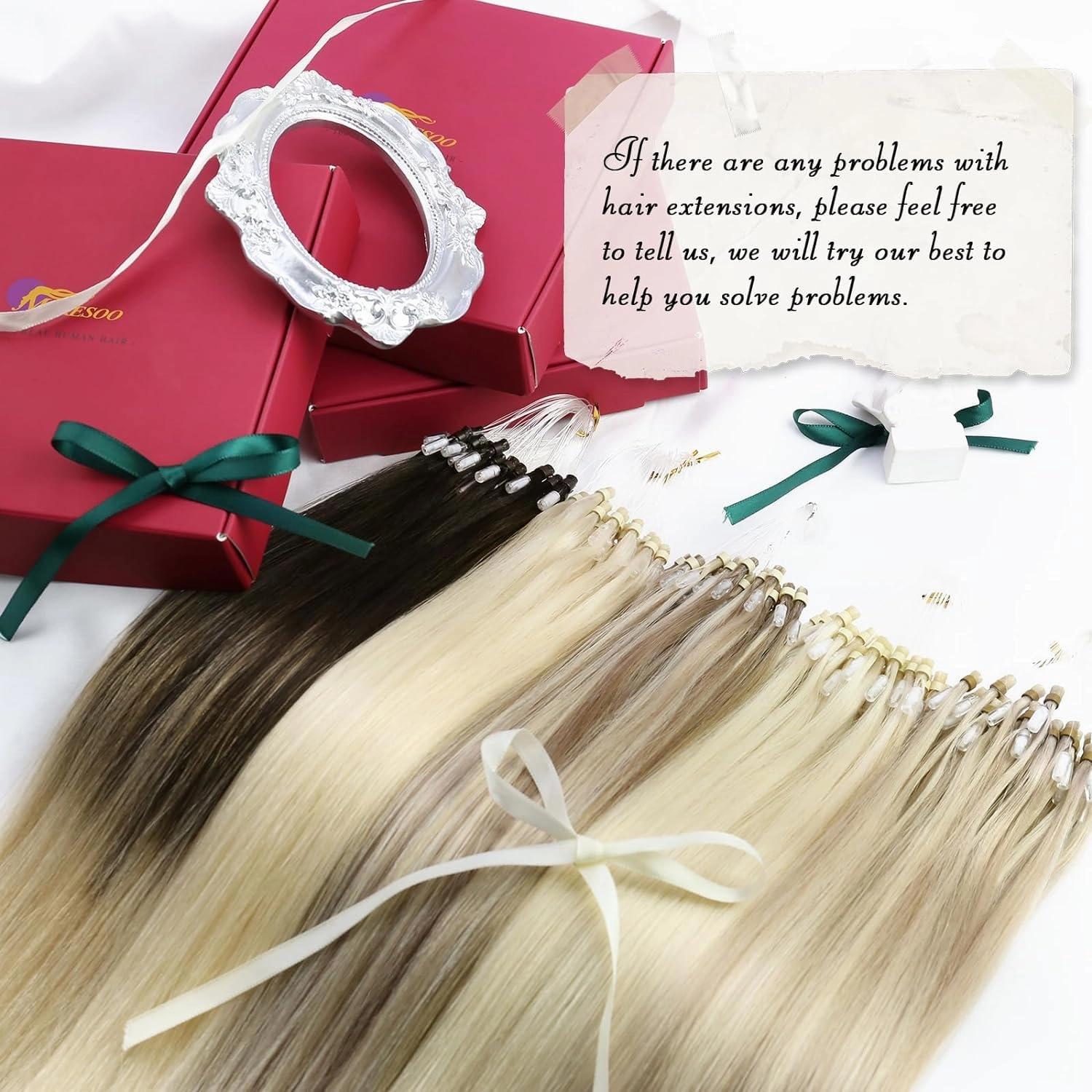 Moresoo Micro Loop Hair Extensions Human Hair Balayage Dark Brown with Chestnut Brown Micro Ring Hair Extensions Real Human Hair Ombre Brown Micro Link Hair Extensions 20Inch 50G/50S