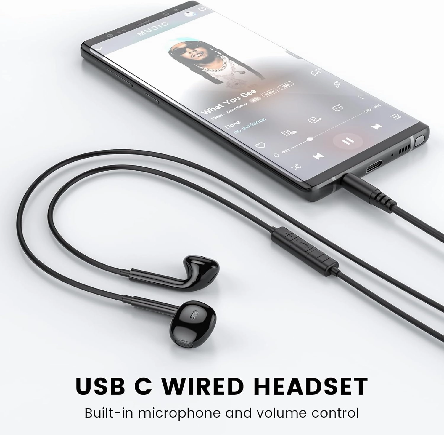 MOSWAG Wired Earbuds with Microphone, 3.5mm Jack in Ear Headphones with Microphone Suitable for Smartphones, Computers, Laptops, IPads, MP3 Players, Etc