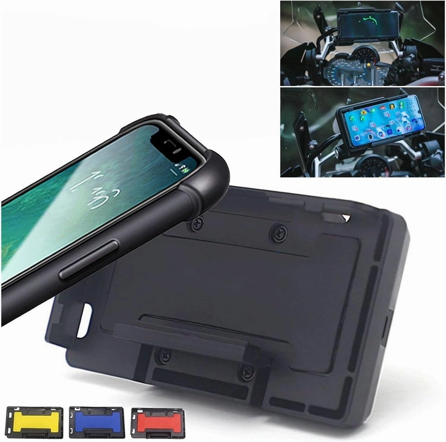 Motorcycle Cell Phone Mount for S1000XR for R1200GS for R1250GS R for 1250 GS for ADV for Adventure Motorcycle Wireless Charging GPS Phone Navigation Bracket Holder(Wireless Blue)