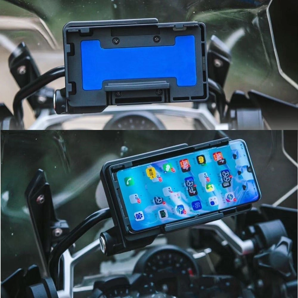 Motorcycle Cell Phone Mount for S1000XR for R1200GS for R1250GS R for 1250 GS for ADV for Adventure Motorcycle Wireless Charging GPS Phone Navigation Bracket Holder(Wireless Blue)