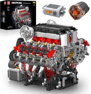 Mould King 10130 V8 Engine Model Kit That Works - 2718 Pcs to Build Your Own Surper Car Engine, DIY STEM Project for Kids/Teens, Hobby Building Blocks Kit for Adults