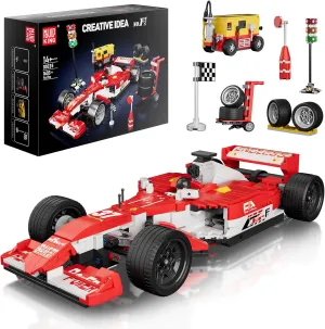 Mould King F1 Car Building Set, 1:12 Scale Formula 1 Model Race Cars, 10035 Speed Champion Sports Car with Spare Tire and Indicator, F1 Blocks Kits for Adults and Boys Kids (1603 Pieces)