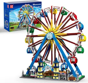 Mould King Ferris Wheel Toy Building Blocks Kit with LED Lights, Rotating Ferris Wheel Building Toys, Collectible Amusement Park Ferris Wheel Toy Building Blocks for Kids 14  and Adults(3836 PCS)