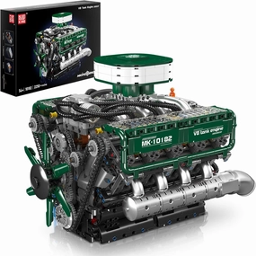 Mould King Tank V8 Engine Building Sets, V8 Model Engine Kit for Adults, Mini Engine Scale Model with Motor, 10182 STEM DIY Building Kits That Works, Blocks Toys for Boys Kids Aged 14  (2250 Pieces)