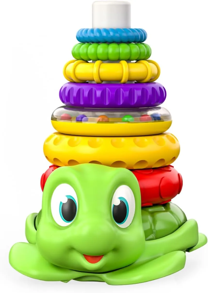 Move2Play, Stacking Toy | Includes 7 Unique Rings | Montessori Development | Baby Gift for 1 Year Old Boys & Girls | Ages 0-6 , 9, 10, 12, 18  Months | Turtle Stacker