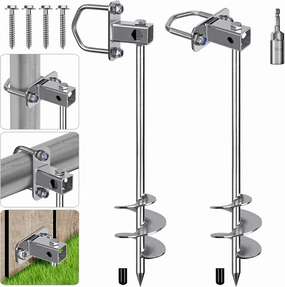 Multi-Purpose Ground Anchors Screw in, Fully Welded Trampoline Anchors, Mobile Home Anchors, Earth Anchors for Shed, Swing Set, Carport,Shed, Securing Animals