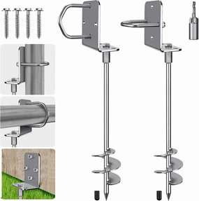Multi-Purpose Trampoline Stakes Anchors, 3'' Wider Spiral Ground Anchors Screw in, Fully Welded Mobile Home Anchors for Shed, Swing Sets, Carports and More,18''/24''/30'' Set of 2,4,6