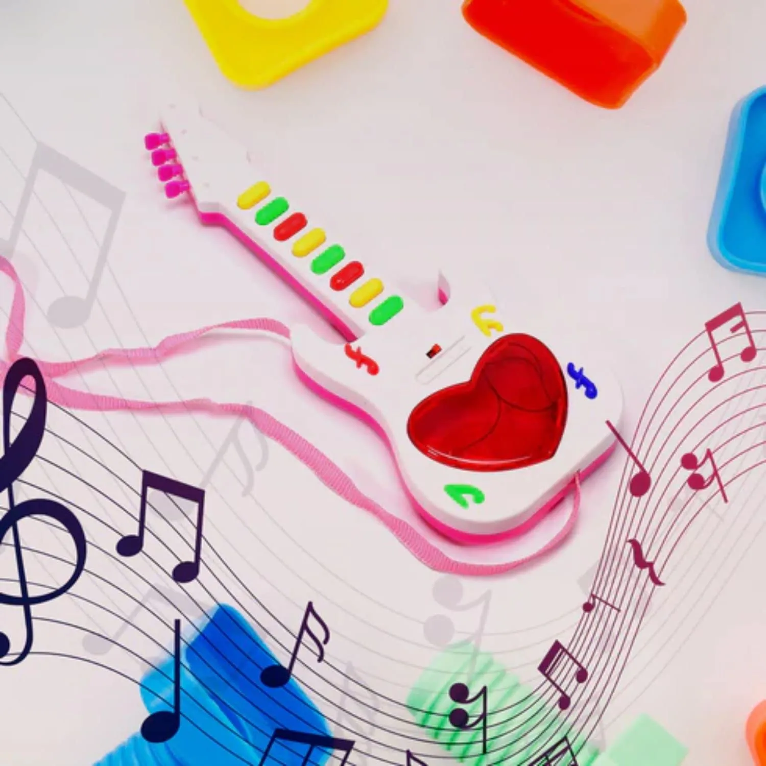 Musical Mini Guitar Toy with 3D Light