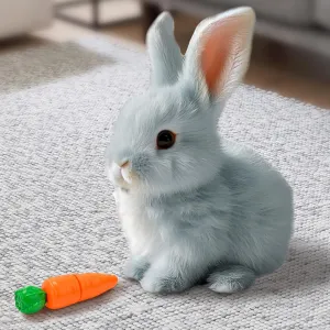 My Realistic Bunny Toy, 2025 New Interactive Easter Bunny Toy, Easter Bunnies Stuffed Animal, Can Walk and Talk Shaking Ears Hopping Realistic Bunnies Plush Gifts for Kids (Gray)