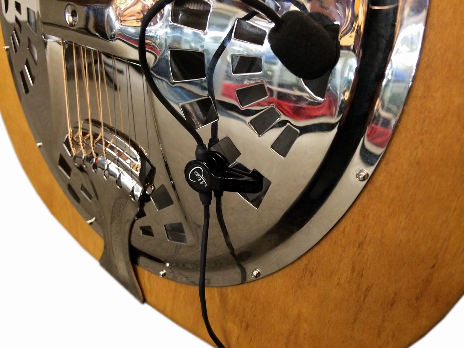 Myers Pickups The Feather Vintage Dobro Square Neck Resonator Guitar Pickup with Flexible Micro-Gooseneck
