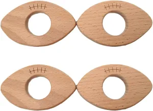 Natural Wooden Baseball Teether Pendant Pure Natural Beech Wood Animal Shape Teething For Handmade Necklace/Bracelet (10pcs)