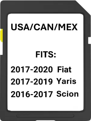 Navigation map Update Sd Card Compatible with Toyota Yaris iA-2017, Scion iA-2016, Fiat 124- (2017-2020) sp*der, Lusso, Abarth/Rally USA/CAN/MEX