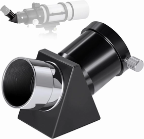 NEEWER 1.25in 45 Degree Prism Diagonal for Correct Image, 45° Refractive Optical Prism with 1.25" Eyepiece Adapter and Brass Rings for Astronomical Telescope, LT-T11