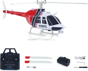 New C138 Rc Helicopter Bell206 Simulation Model 2.4G Remote Control Stunt Aircraft 6 Axis Gyroscop Servo Toys
