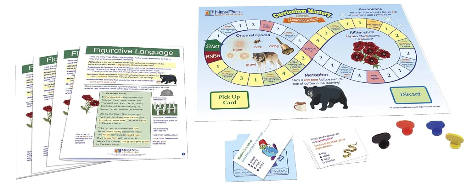 NewPath Learning Figurative Language Learning Center Game - Grades 6-9, 0.5 H x 14.0 L x 10.0 W