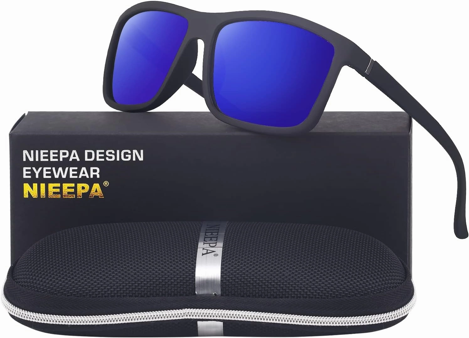 NIEEPA Men's Sports Polarized Sunglasses Square Frame Glasses NP1007