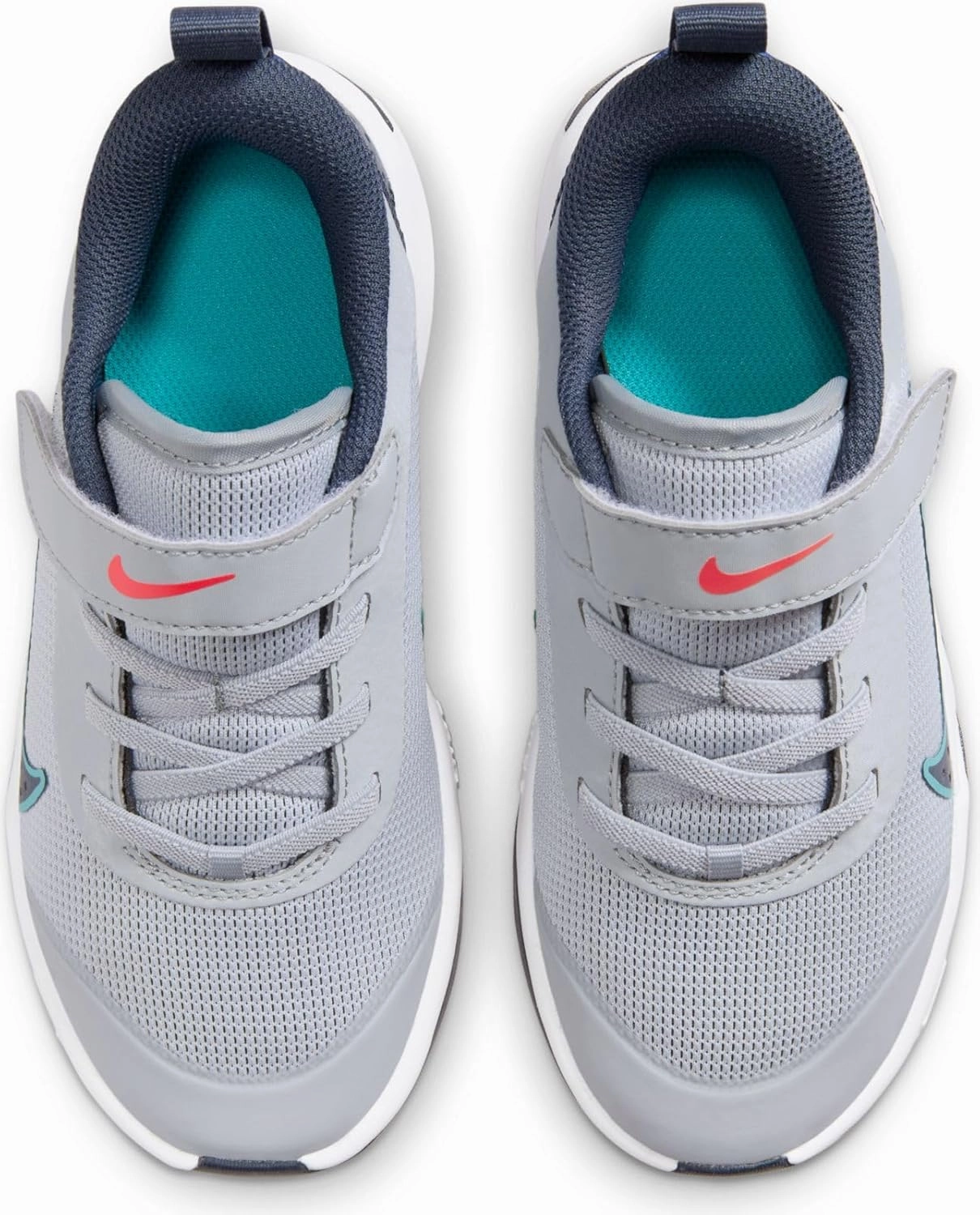Nike Omni Multi-Court Little Kids' Shoes (DM9026-010, Wolf Grey/Bright Crimson/Dusty Cactus/Thunder Blue)