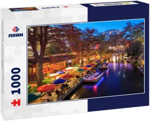 Noah Jigsaw Puzzle River Walk in San Antonio Texas in Colorful Christmas Light 1000 Pieces