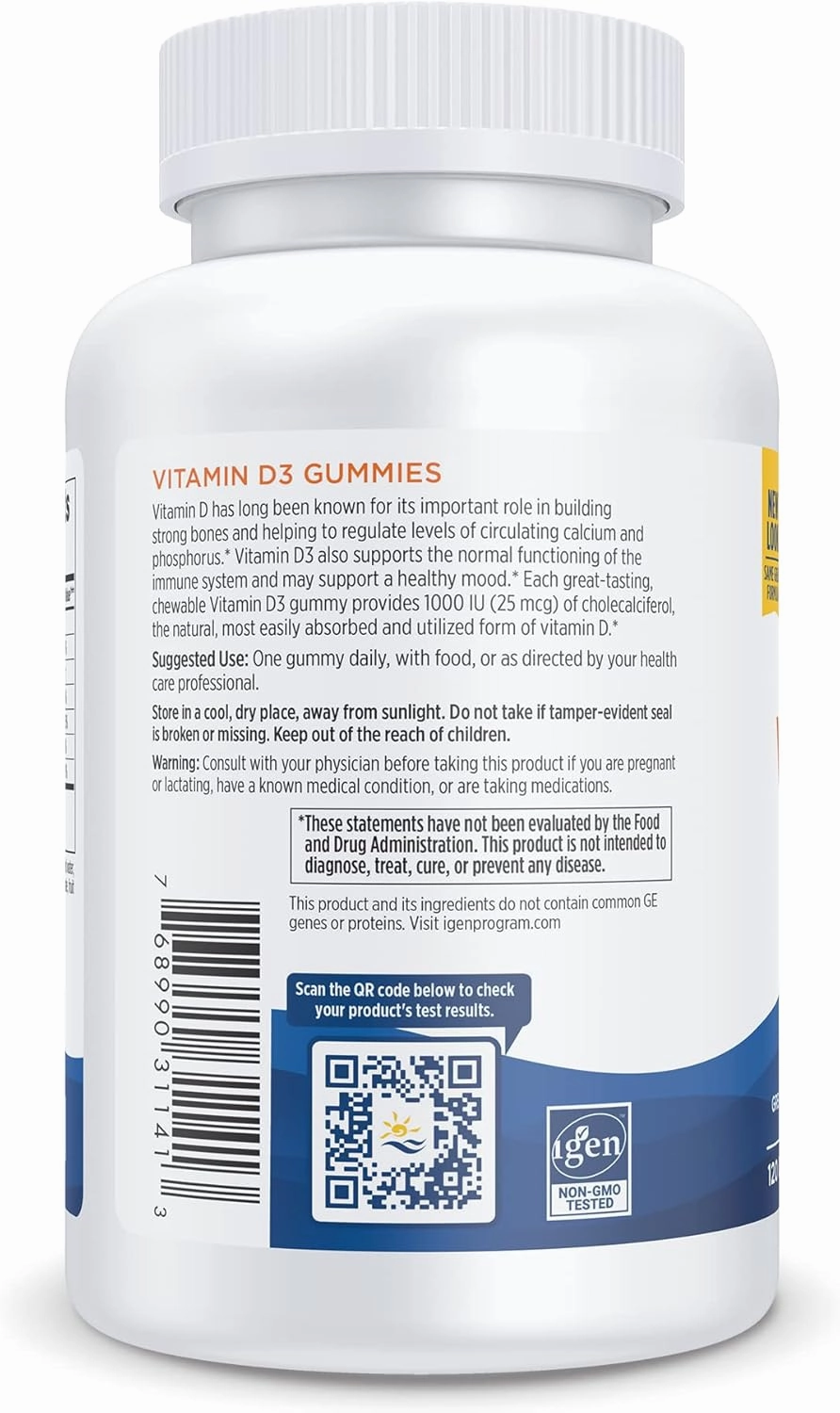 Nordic Naturals Vitamin D3 Gummies, Wild Berry - 120 Gummies - 1000 IU Vitamin D3, 1.4 mg Iron - Great Taste - Healthy Bones, Mood & Immune System Function - Non-GMO - 120 Servings